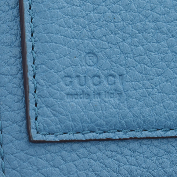 Gucci Logo Wallet Blue Leather Bifold - Picture 11 of 12